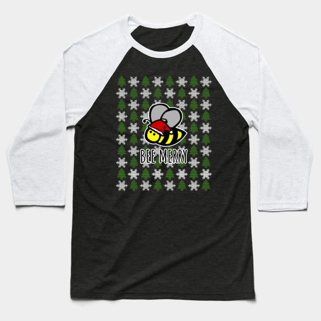 Bee Merry Baseball T-Shirt by LunaMay